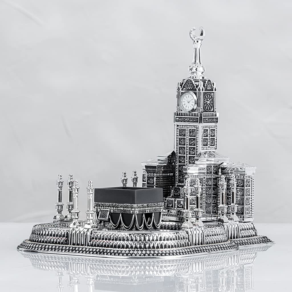 LaModaHome Silver Color Masjid Al HaramDesign 3D Islamic Table Decor for Home