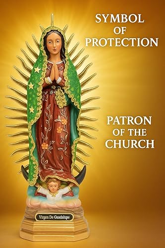 Miniatura 7 de Estatua de resina de Nuestra Señora de Guadalupe - Figura católica, tres vestidos de 8", 12" y 20" con capa frabic  Virgen de Guadalupe figuria