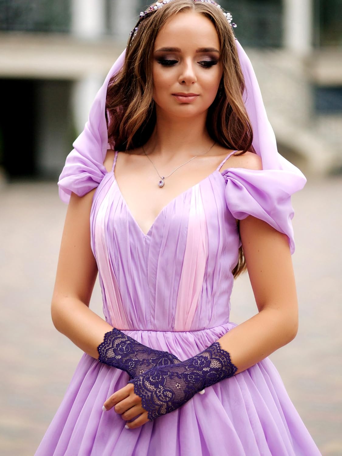 Geyoga 4 Pairs Women's Lace Gloves Fingerless Floral Lace Gloves Costume Wedding Prom Gloves for Tea Party Cosplay - Image 6