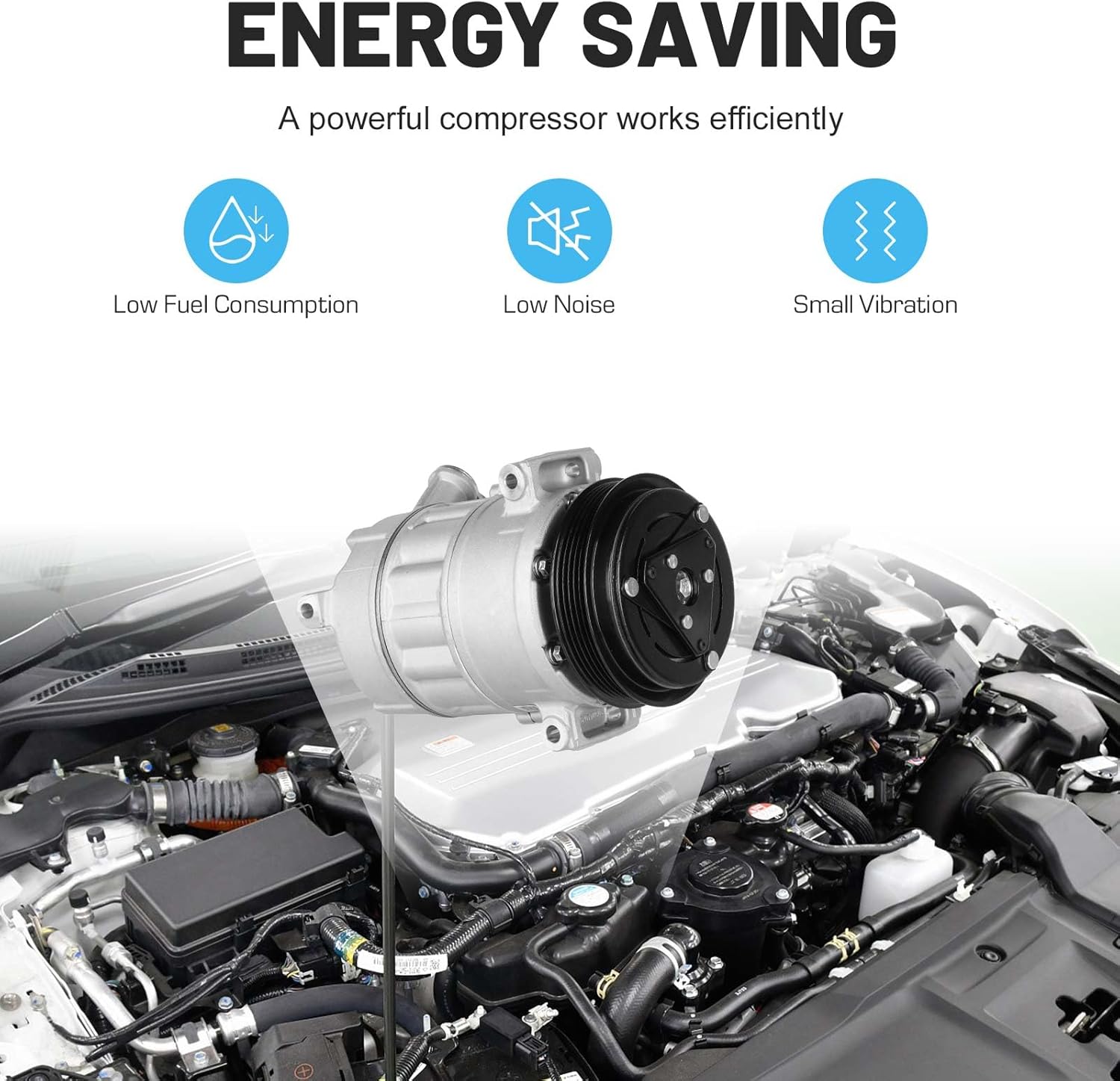 New AC Air Condition Compressor with Clutch for Chevrolet HHR 2.2L 2.4L 2007-2011, for Chevy Cobalt 2.2L 2.4L 07 08 09 10, for Saturn Ion 2.2 2.4 06-07, for Pontiac G5 2.2 2.4 2007 2008 2009 2010