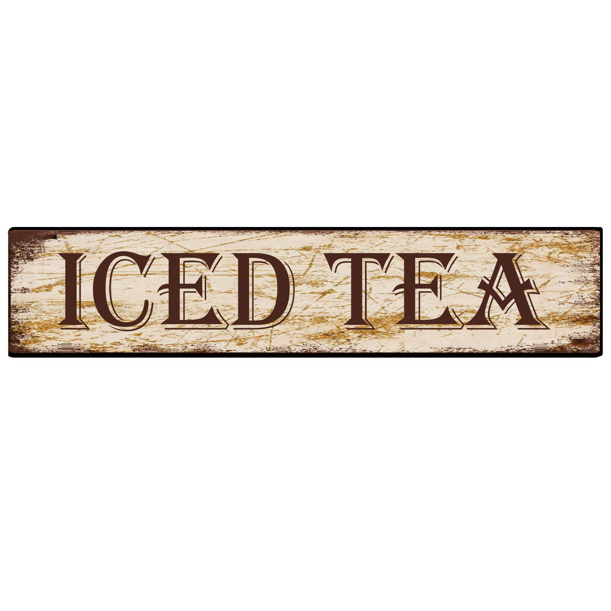 Iced Tea Retro Tin Signs Aluminum Metal Sign for Kitchen Home Garden Wall Bar Cafe Decor 4x16 Inch