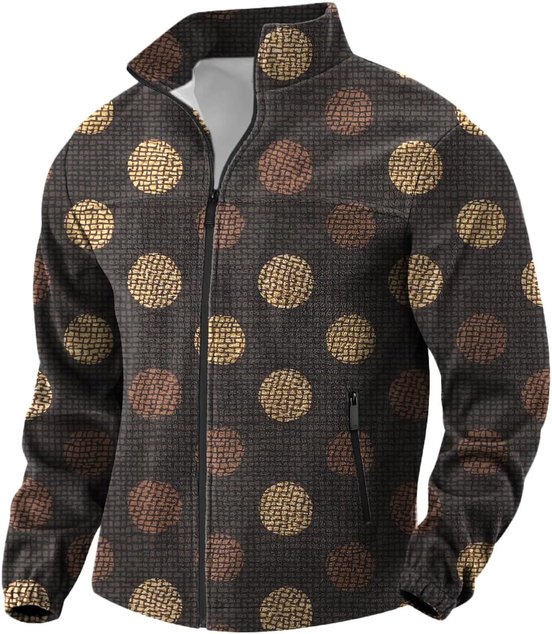 Mens Novelty Print Full-Zip Fleece Hoodie Big and Tall Stylish Trendy Casual Gym Tr...