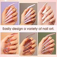 Vista 4 de ROSALIND Kit de poligel de uñas con taladro, 14 piezas de gel de uñas de poligel transparente desnudo, kit de inicio de uñas con mini lámpara U V