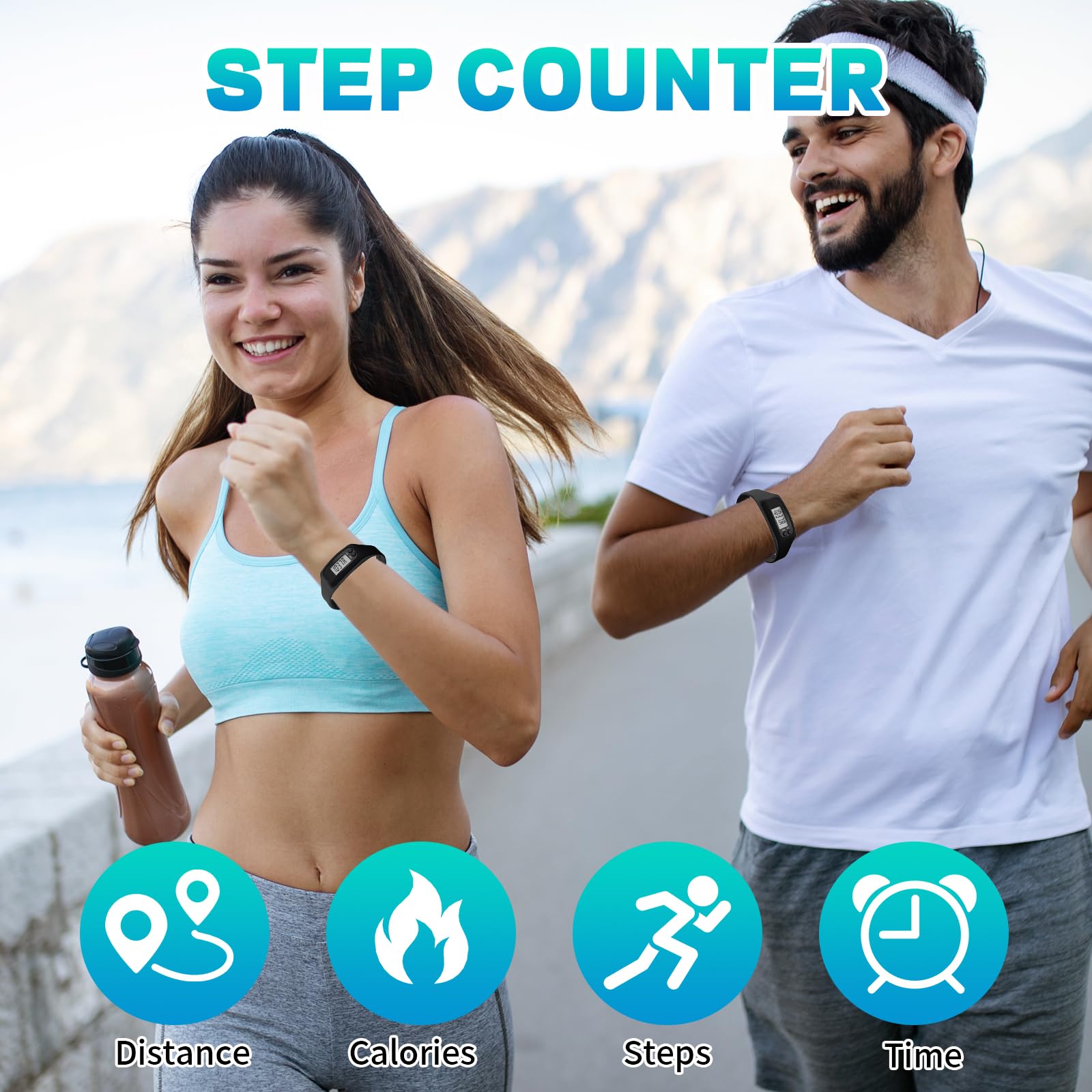 Mini Podometre électronique 3D, Podomètre Bracelet, Compteur de Pas, sans Application, Idéal pour La Marche, Le Fitness Et Les Trajets Quotidiens, Convient Aussi Bien Aux Hommes qu'aux Femmes
