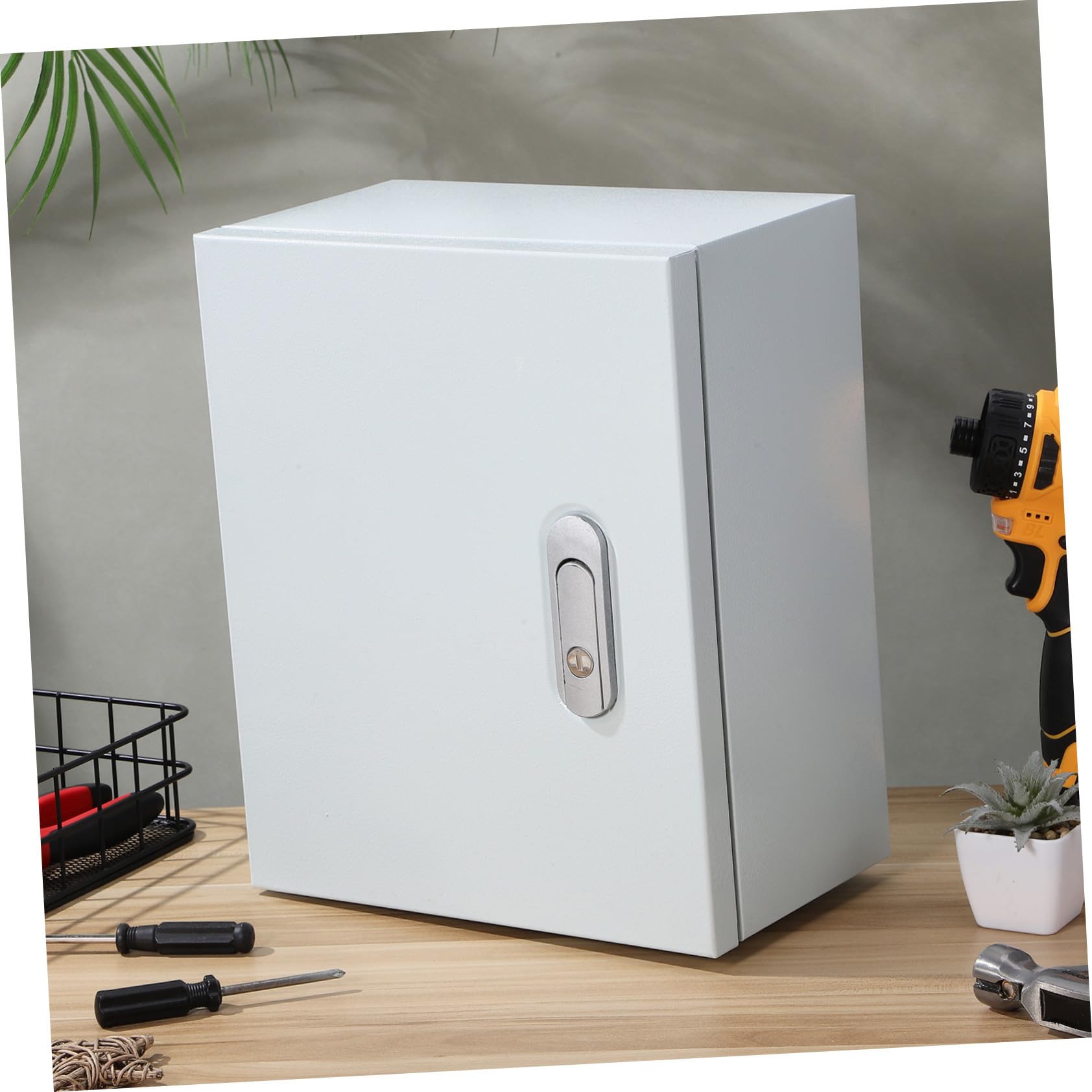 Baluue Elektroverteilerkasten Metall Spritzwassergeschützt 250x300x140mm Wetterfester Außenschaltschrank ohne Griff für Hausinstallation und Stromverteilung