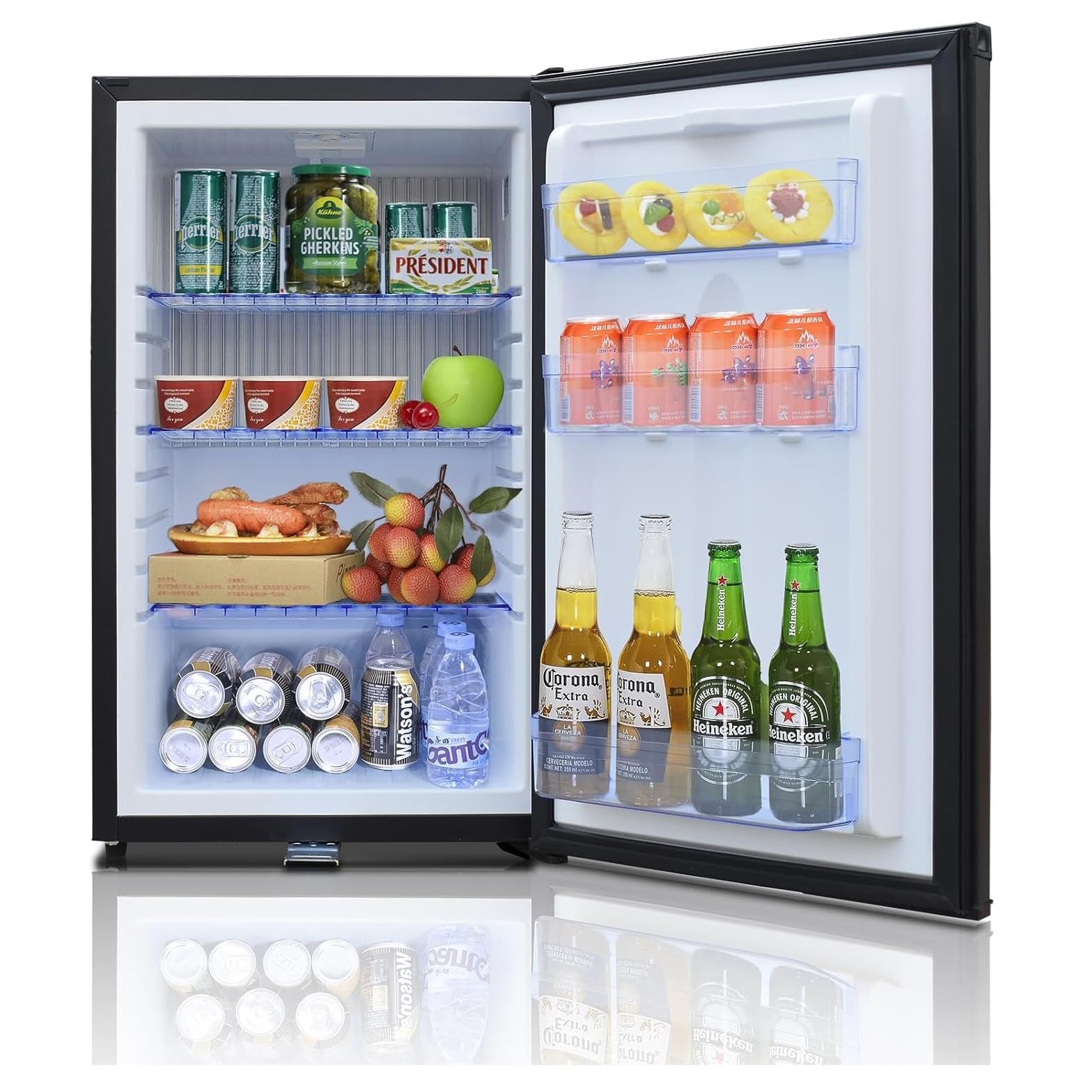 SMETA 12V Mini Small Fridge for Campervan, Car Refrigerator AC/DC 50L 2-Way Fridges for Room Camping Bedroom Office