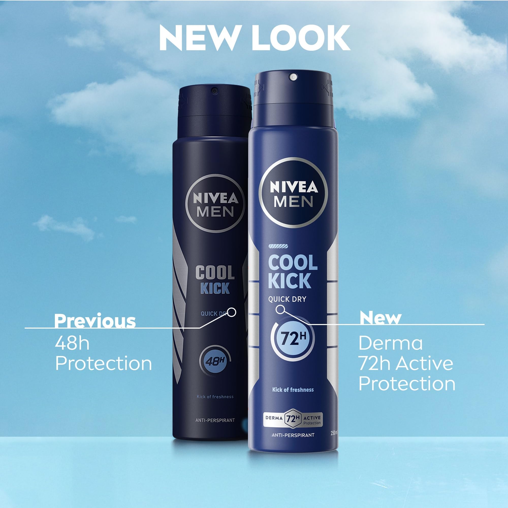 NIVEA MEN Cool Kick Spray Anti-Perspirant (250ml, Pack of 6