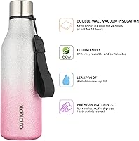 Vista 45 de BJPKPK Botellas de agua aisladas, botella de agua de metal de acero inoxidable de 18 onzas con correa, termo a prueba de fugas sin BPA, tazas