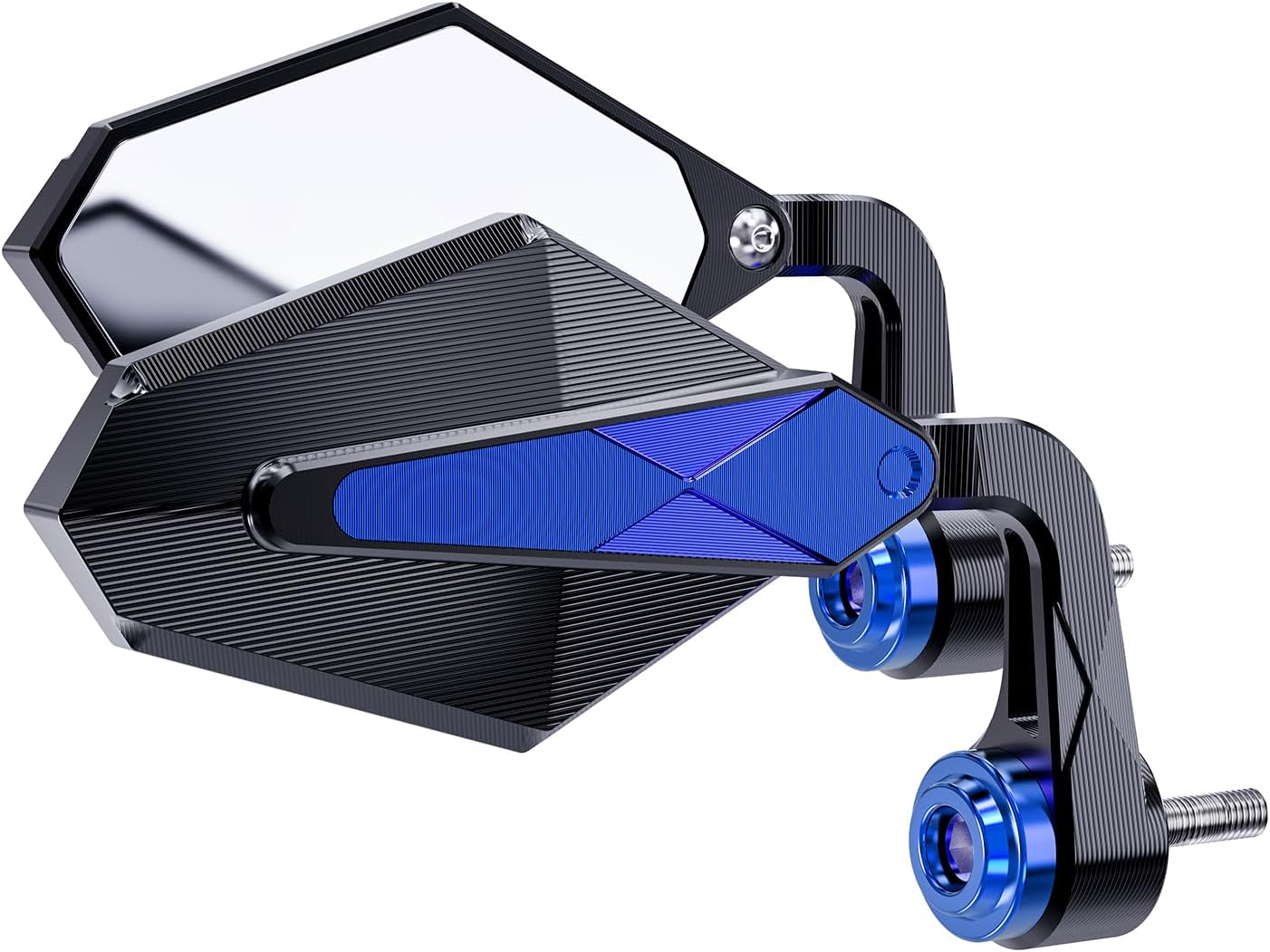 Universal CNC Motorcycle Bar End Mirrors Motorcycle Mirrors Rearview Side Mirrors Compatible with Grom, Kawasaki, Yamaha, Ducati, Suzuki and More (Blue)