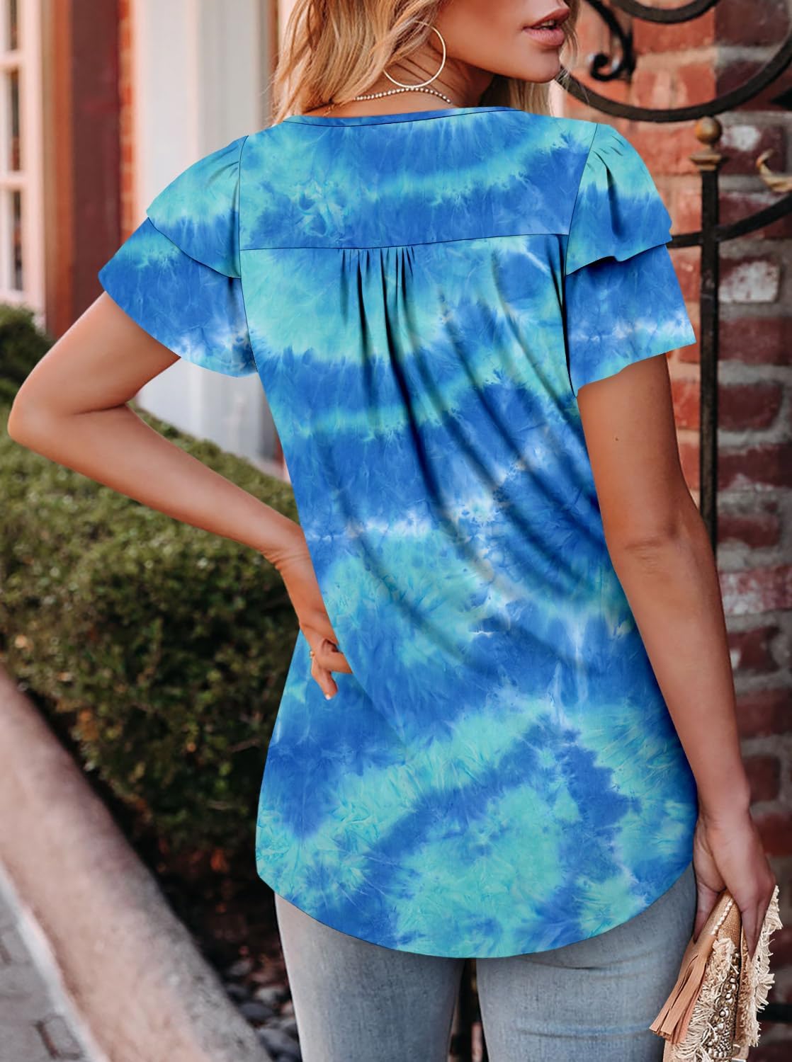 CRAZY GRID Womens Summer Tops Short Sleeve Tshirt Summer Floral Boho Shirts Casual Flowy Tee Comfy Blouses - Image 5