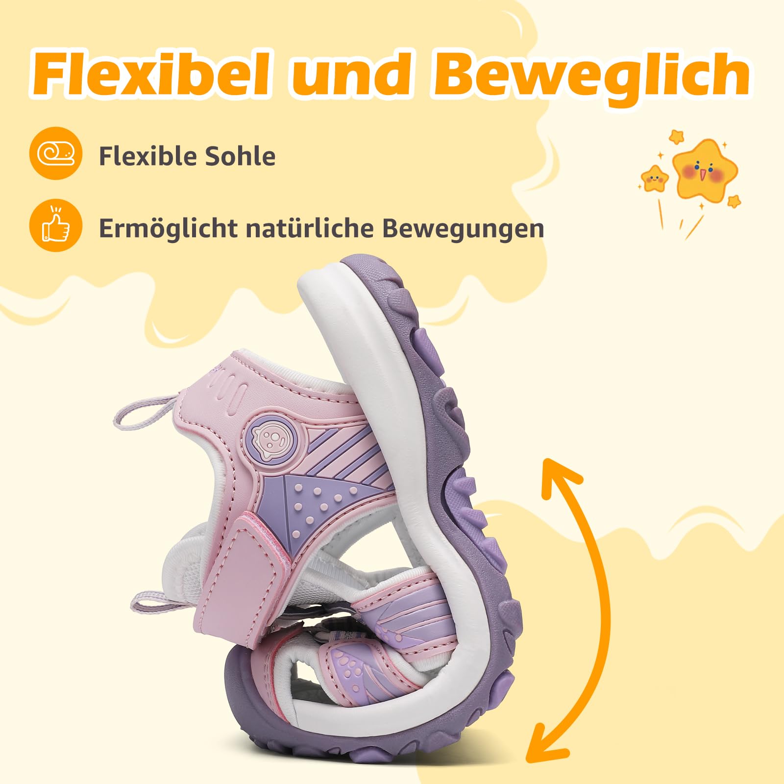 Mishansha Sandalen Mädchen Sommer Geschlossene Sandalen Kinder Atmungsaktiv Outdoor Sport Trekking & Wandersandalen Lila 32 EU