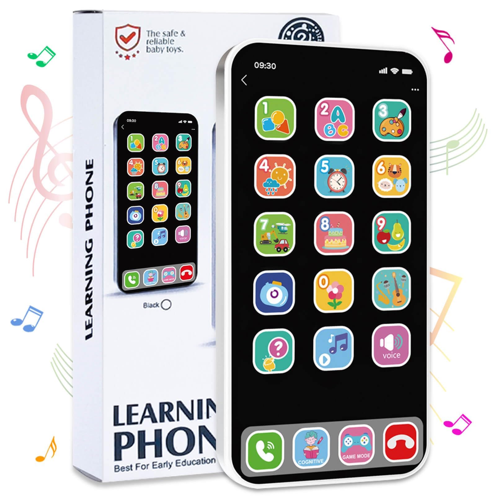 XICEN Baby Cell Phone Toys with Music, Kids Teething Toys Play Phone Musical Educational Toys for 6 12 16 18 Months Baby Toddlers and Aged 1+ Kids