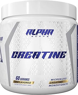 Alpha Creatine Monohydrate Powder Supports Muscle Growth | Micronized | Unflavored | 300 Grams - 60 Servings