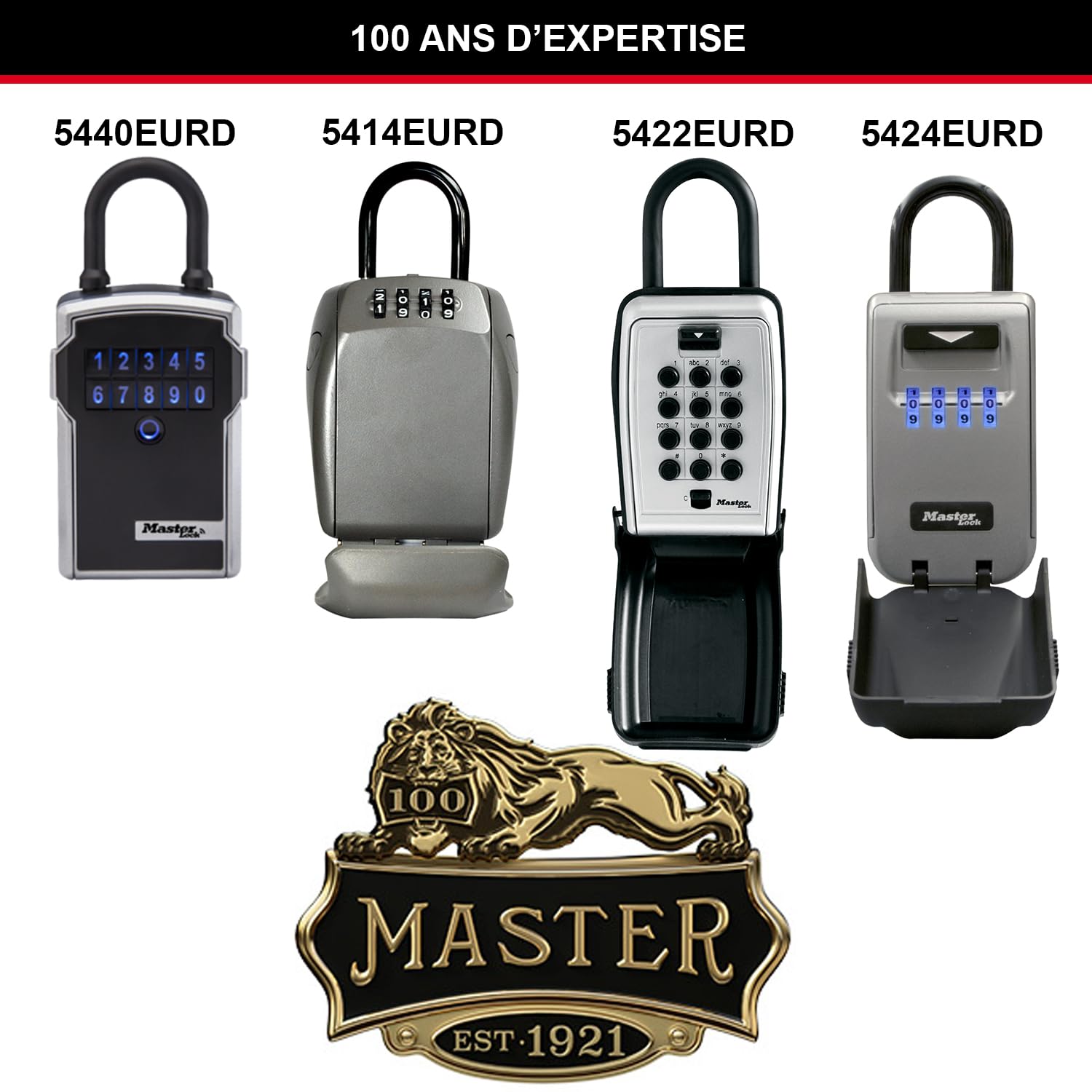 Master Lock 5440EURD Cassaforte per chiavi con Bluetooth con combinazione, Archetto, Resistente agli agenti atmosferici, Mini cassaforte per chiavi Select Access Smart