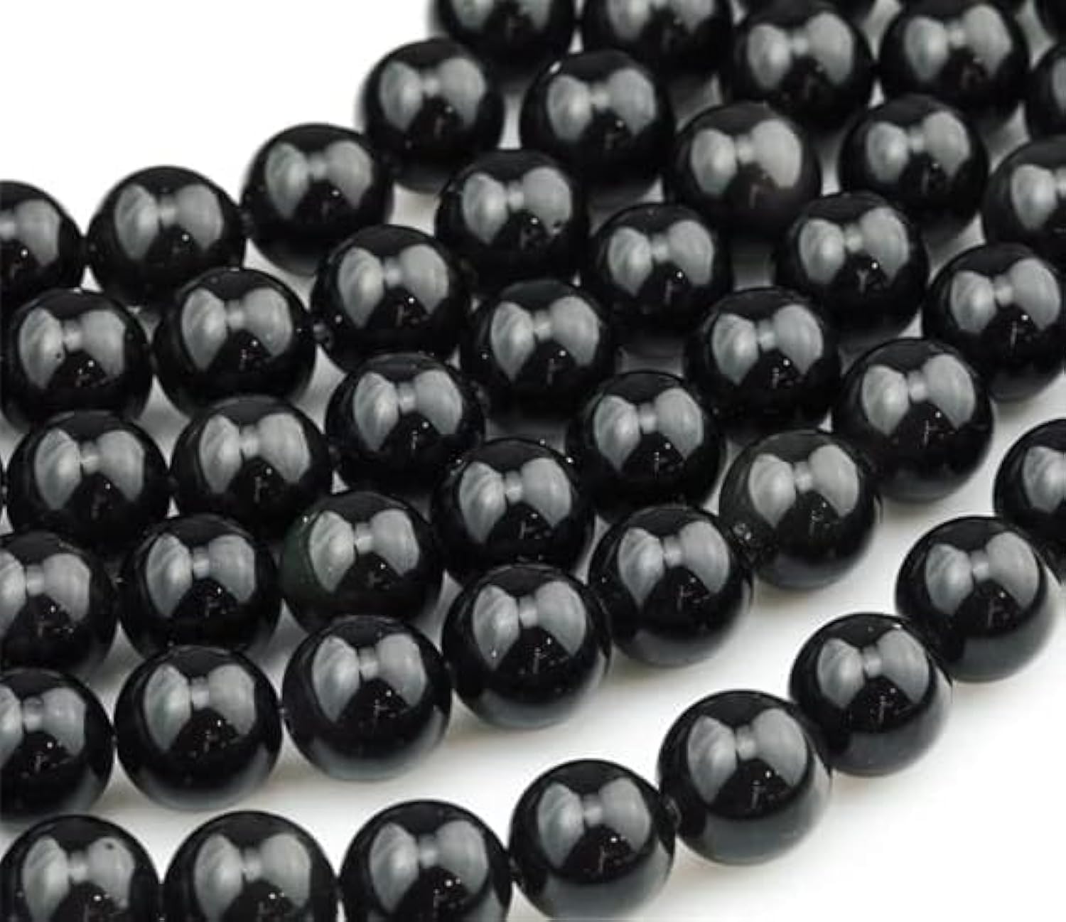 Zenkeeper About 180 Pcs Black Obsidian Beads for Jewelry Making 4 MM Black Obsidian Gemstones Loose Stone Beads