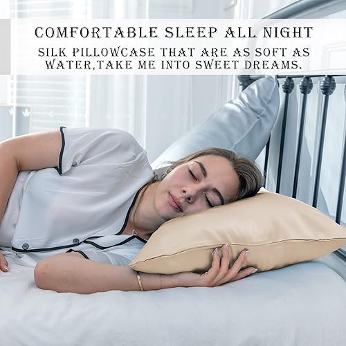 Miniatura 6 de Funda de almohada de seda de morera para cabello y piel, con cremallera oculta, suave, transpirable, suave, refrescante, fundas de almohada de seda