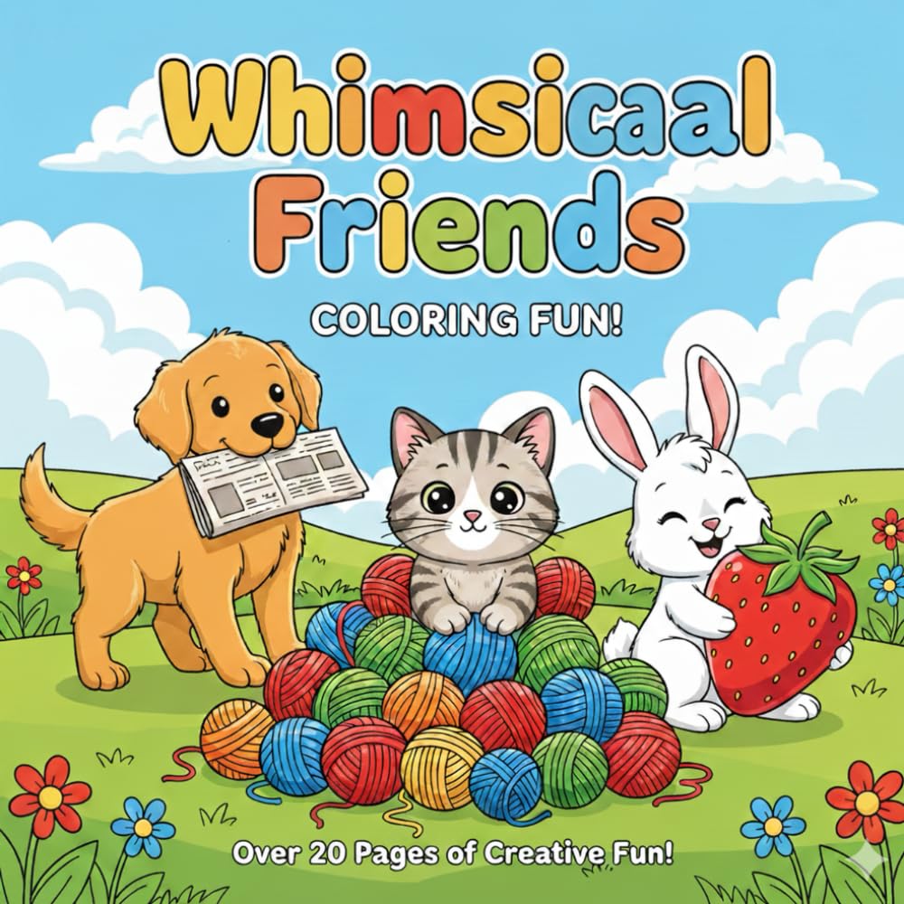 he Ultimate Whimsical Animal Coloring Book: Cute Creatures & Magical Scenes: Adorable Animal Adventures: A Whimsical Coloring Journey for Ages 4-8