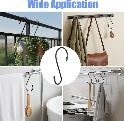 Miniatura 4 de 30 ganchos en S resistentes de 6 pulgadas, con revestimiento de vinilo, ganchos grandes en forma de S, antideslizantes, ganchos en forma de S de