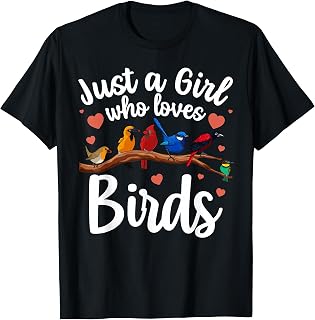 Cute Bird Art for Women Girls Birdwatcher Nerd Bird Watching T-Shirt