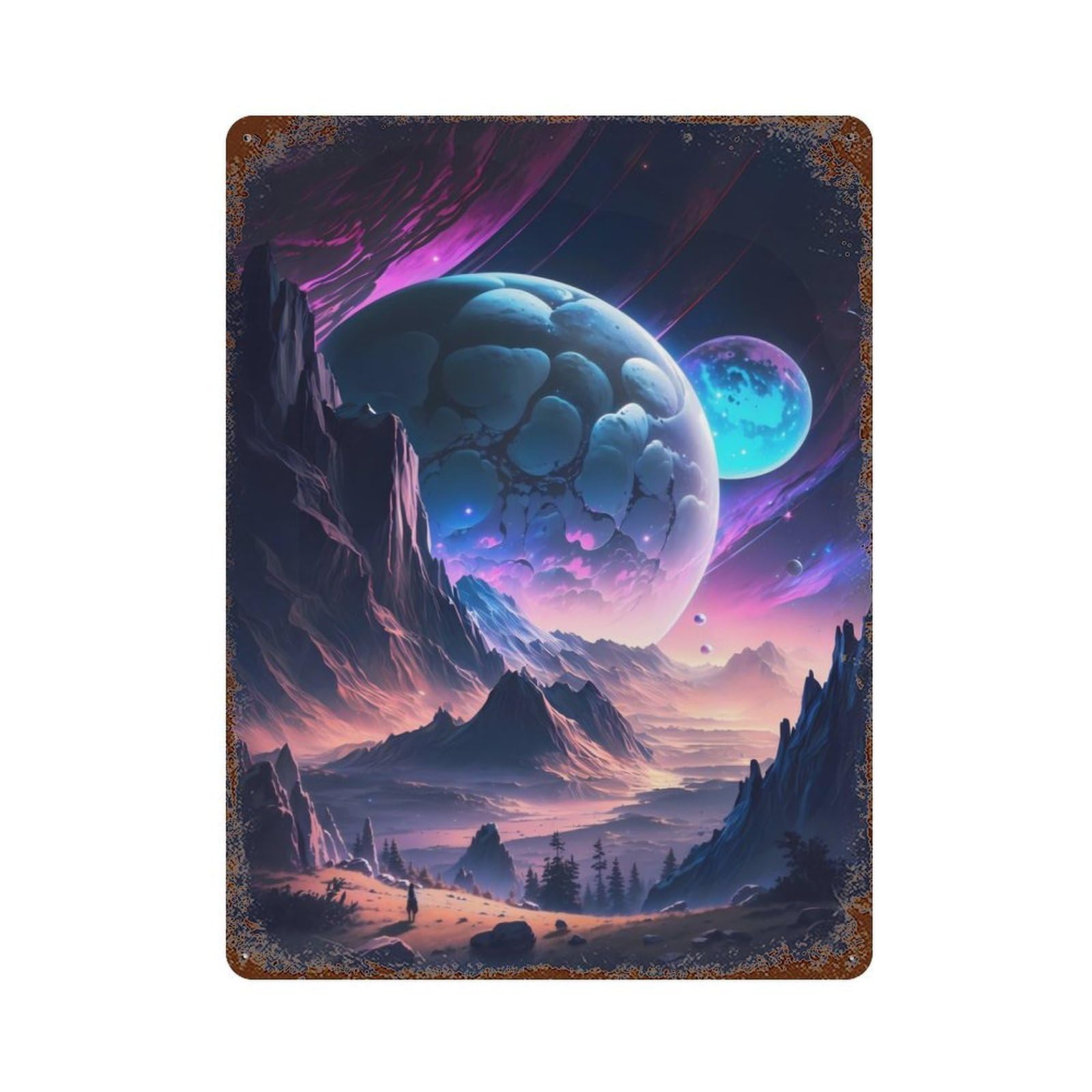 Mystic Horizons Decorative Tin Sign 15.7"x11.8", Ideal for Garage, Bar And Workshop Decor