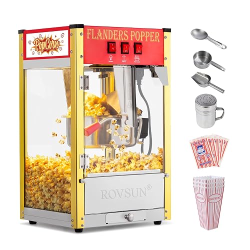 ROVSUN Popcorn Machine 8 Ounce Kettle 32 Cups Red