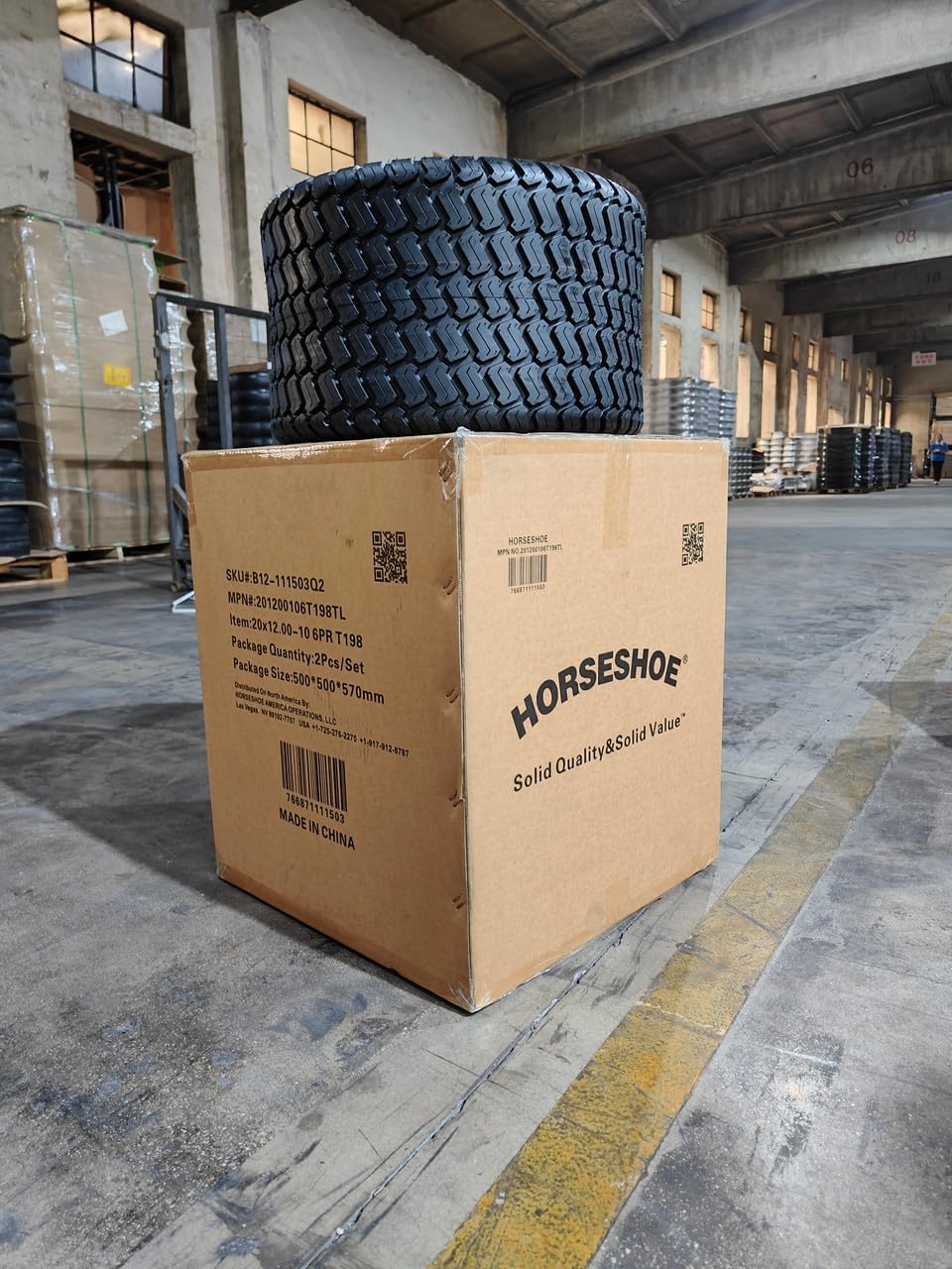 2 NEW HORSESHOE 20x12.00-10 6Ply Turf Trac Pattern for Ridding Lawn Mower Garden Tractor Tires Tubeless 20x12-10 20x12x10 20x12.00x10 T198 20120010