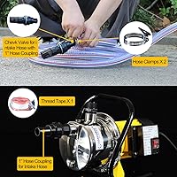 Vista 6 de 1.0HP Bomba eléctrica de pozo poco profundo 110V Bomba de transferencia de agua portátil 1080GPH 18GPM Bombas de acero inoxidable Bomba de riego