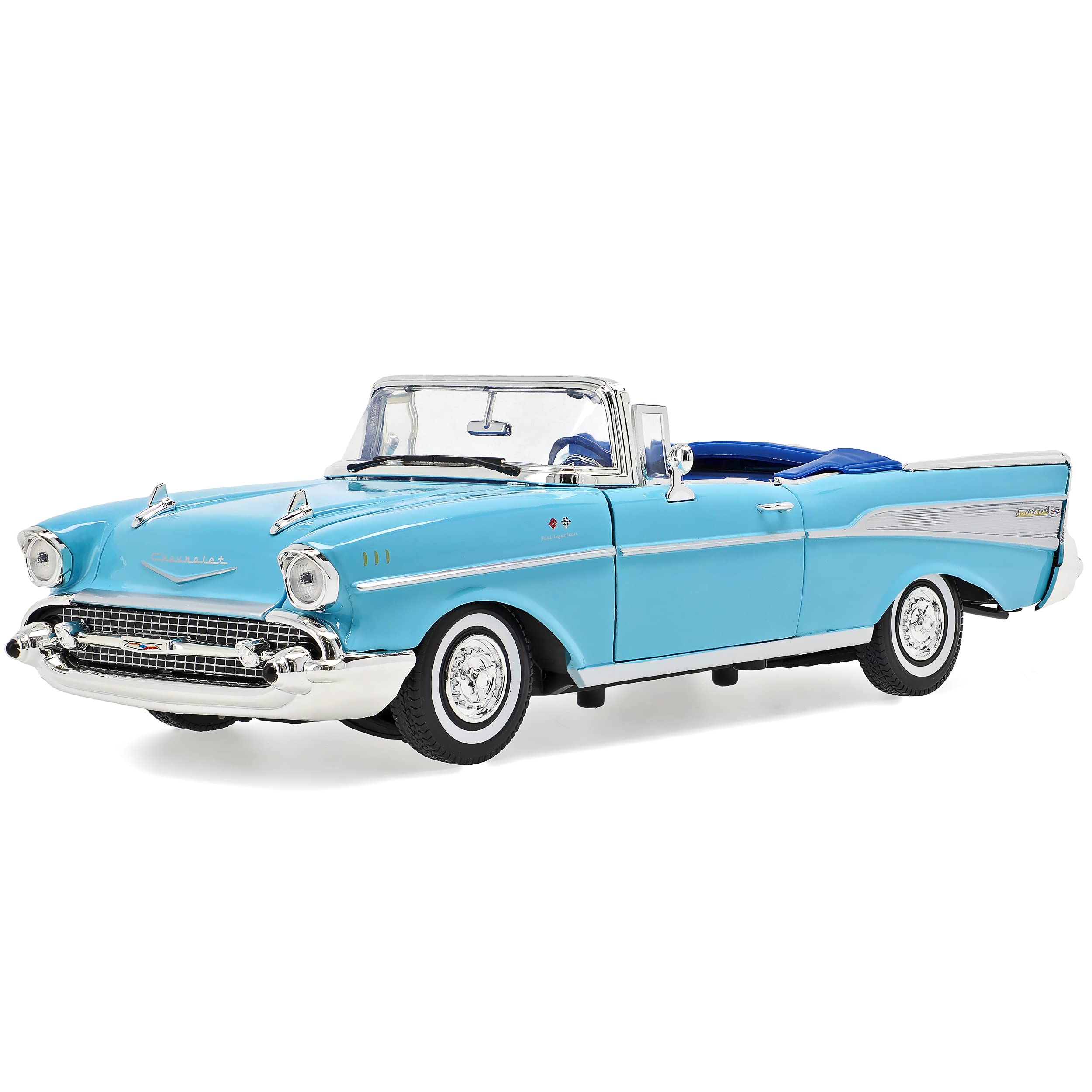 Motormax Chevrolet Chevy Bel Air 1957 Cabrio Blau Oldtimer 1/18 Modellauto Modell Auto