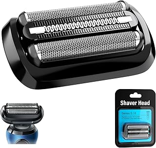 Cabezal de Recambio Afeitadora Compatible con Braun Series 5 y 6, 53B Afeitadoras Eléctrica Hombre Repuesto Afeitado Preciso Suave para 5018s 5049s 5050s 6075cc 6020s 6072cc Etc (Negro)