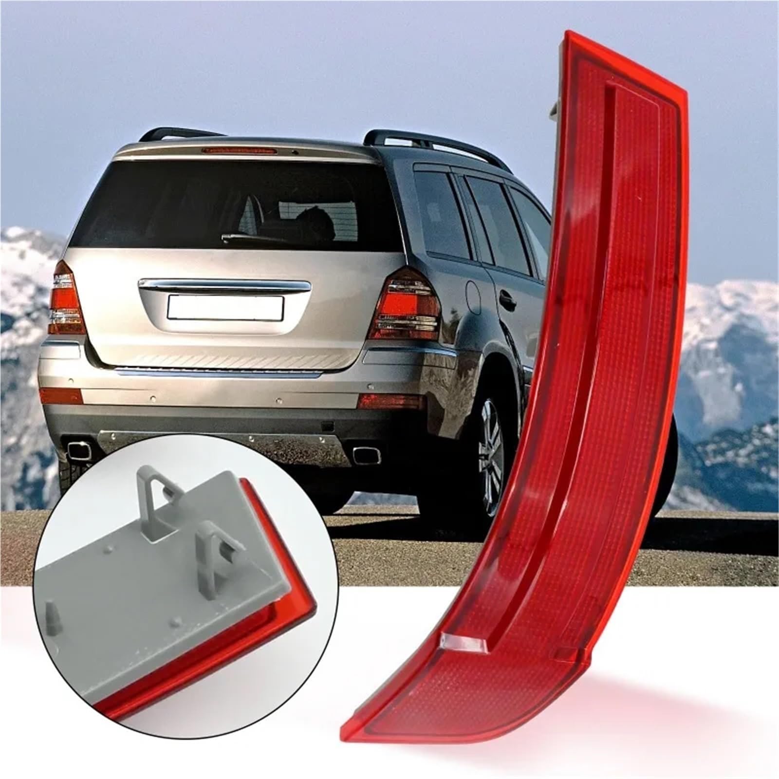 Reflector Trasero Compatible Con Benz Para GL Clase X164 GL450 GL550 2006-2012 Reflector Parachoques Trasero Coche Lámpara Freno Kit Luz Advertencia Señal Giro 1648201174(Left)