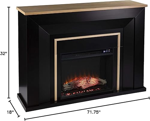 Miniatura 9 de SEI Furniture Cardington - Chimenea eléctrica, color negro y natural