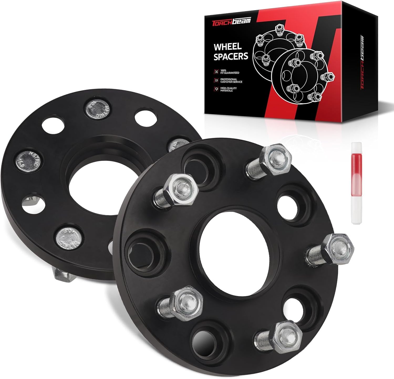 Torchbeam 5x4.5 Hub Centric Wheel Spacers 15mm with M12x1.5 Thread Pitch, 60.1mm Hub Bore, 2Pcs Adapters for RA-V4, Camry, Highlander, Sienna, RX350, ES350, Venza, Avalon, ES330, Prius V