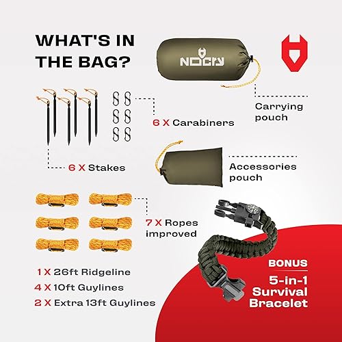 Miniatura 2 de Rain Fly EVOLUTION - Cubierta impermeable para hamaca o para tienda de campaña o acampada de 12 x 10 o 10 x 10, con brazalete de supervivencia,