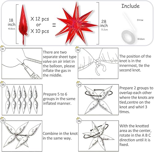 Miniatura 8 de Globos de estrella azul, 40 globos de estrella gruesos, globos metálicos de aluminio de explosión de estrella de 28 pulgadas para cumpleaños,