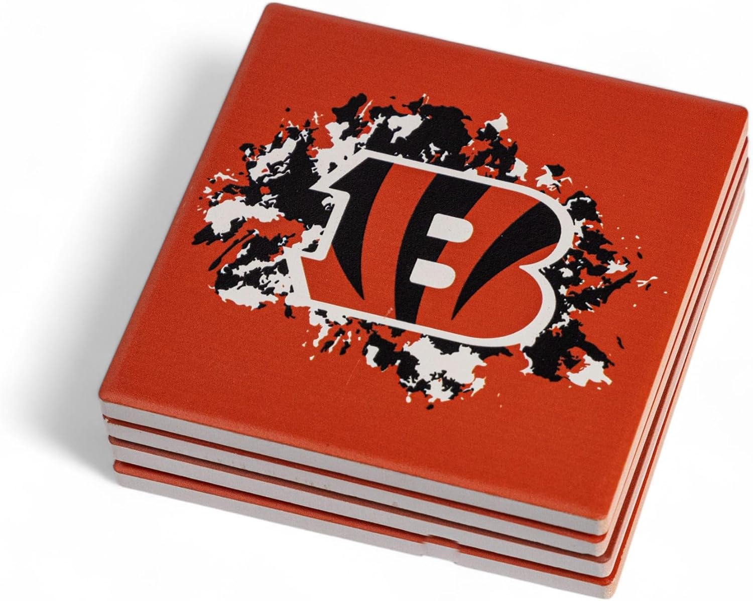 The Memory Company Officially Licensed 4-Pack Team Logo Ceramic Blast Coaster Set, Cincinnati Bengals