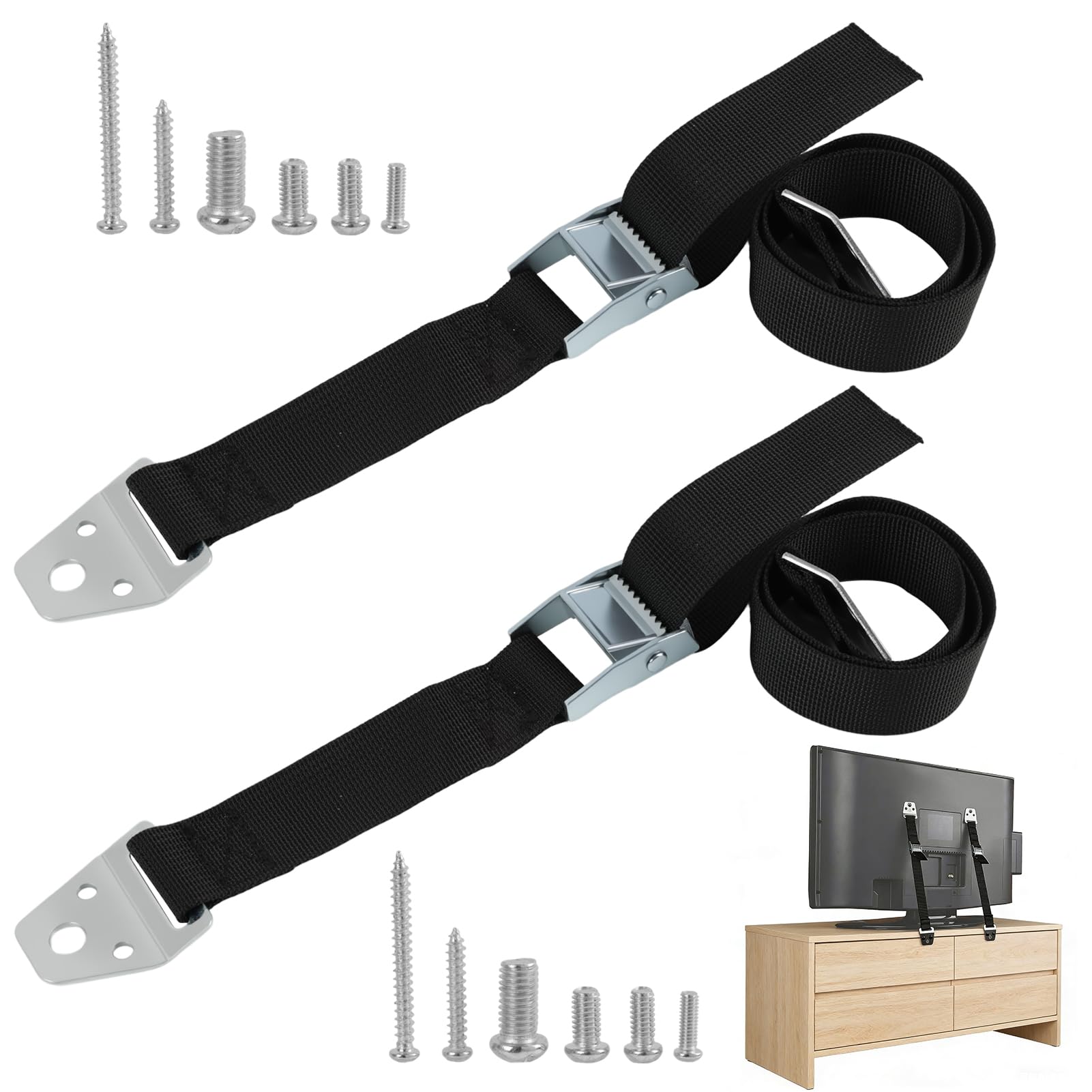 Sangles de Sécurité pour Meubles et TV Anti Basculement Réglables 2PCS