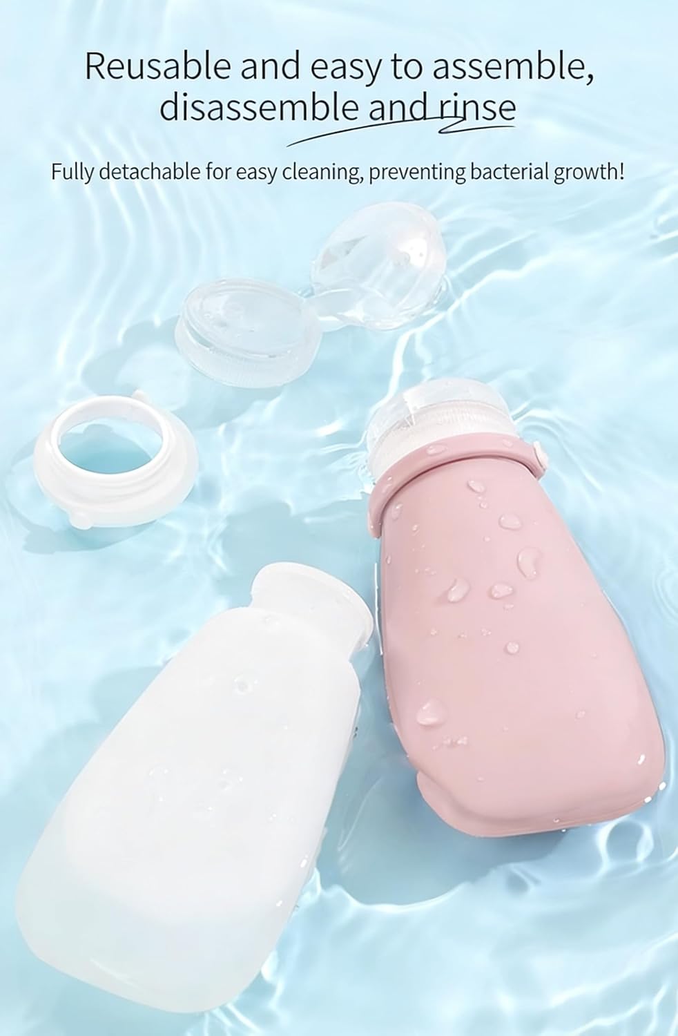 Colorful Travel Bottles for Toiletries, Silicone Travel Containers, Leak Proof Refillable Squeezable Toiletry Bottles for Shampoo Conditioner Lotion, Travel Essentials (3PCS 3oz Colorful)