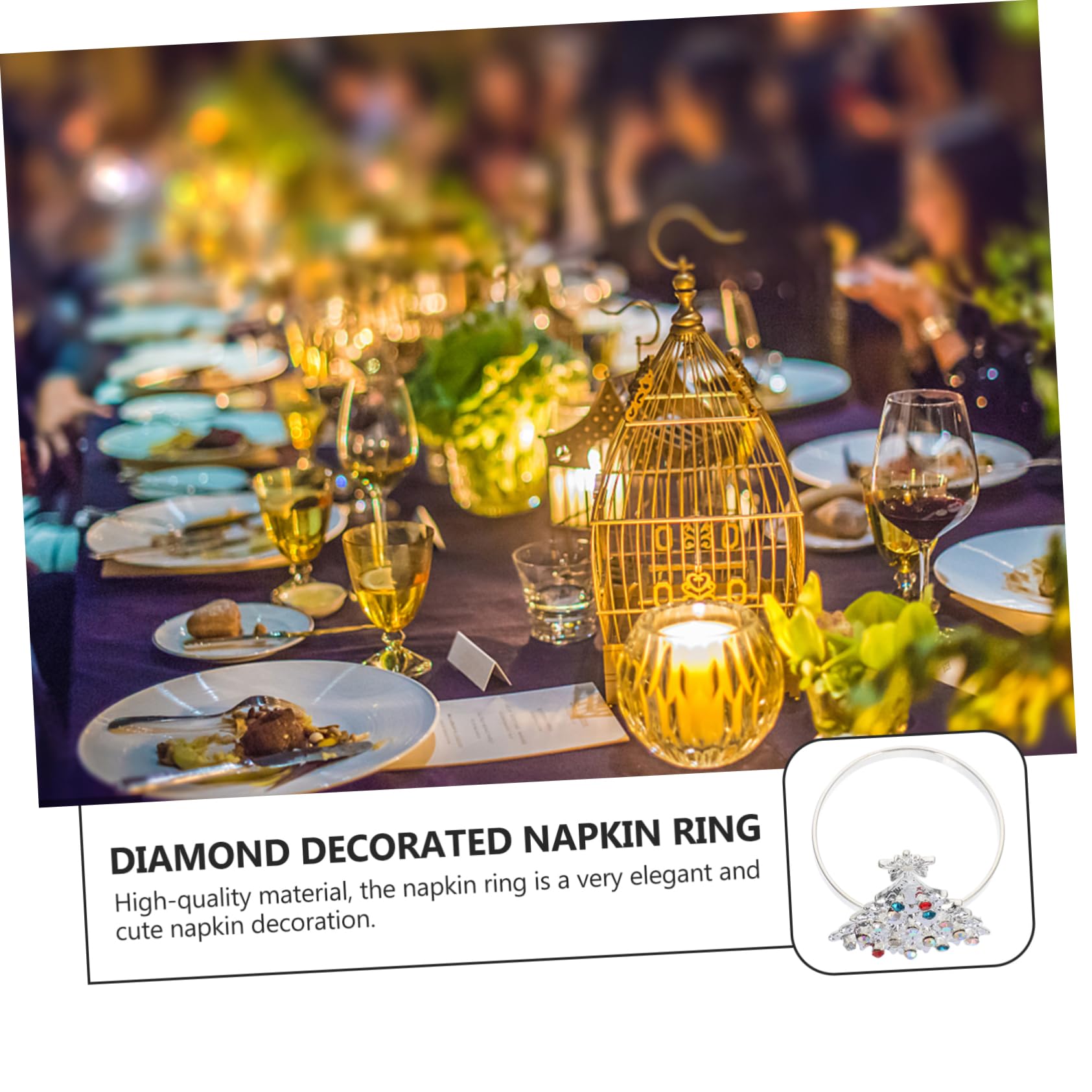 TOPBATHY 18 Pezzi Tovagliolo Di Natale Fibbia Tovagliolo Di Natale Decorazione Bling Accessori Decorazioni Di Natale Tovagliolo Di Cristallo Fermagli Albero Portatovaglioli Decorazioni Per