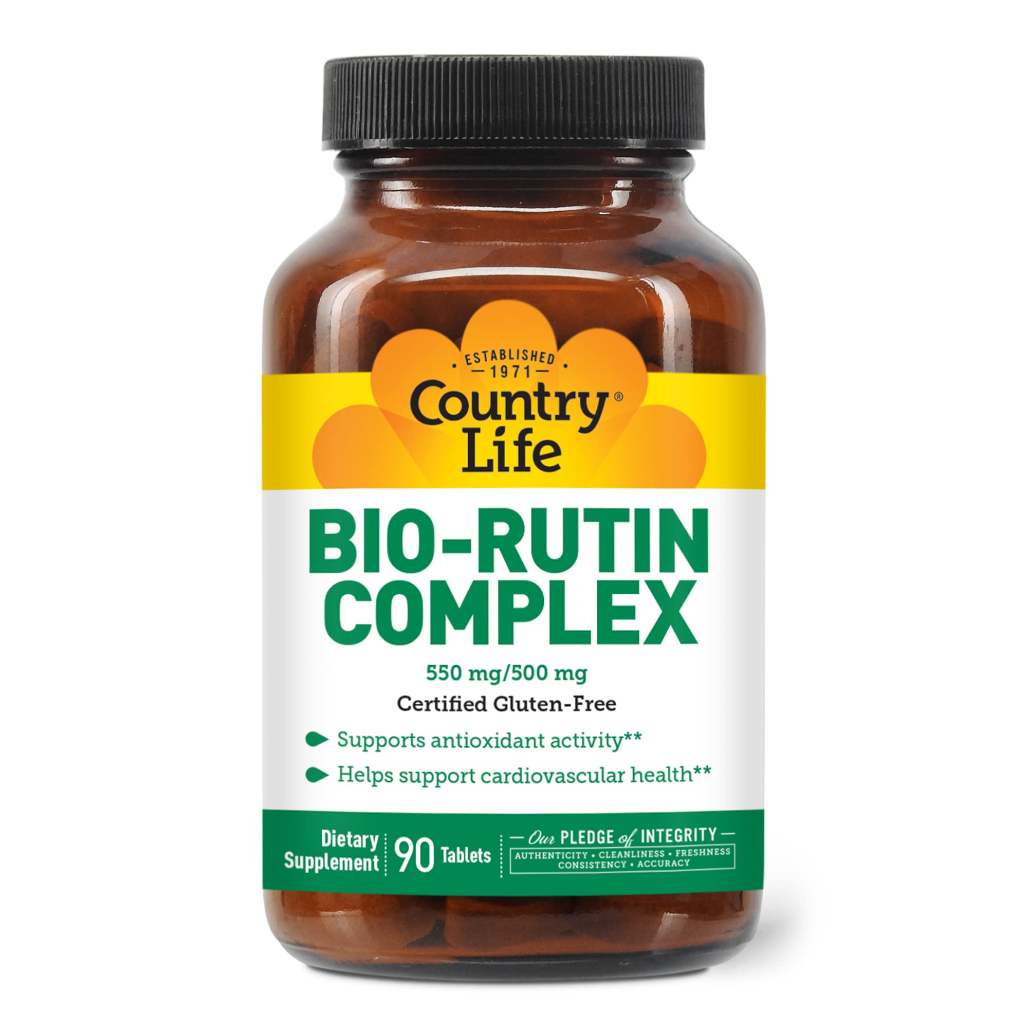 Country Life Citrus Bioflavonoid/Rutin Complex, 90 Tabs 500 MG