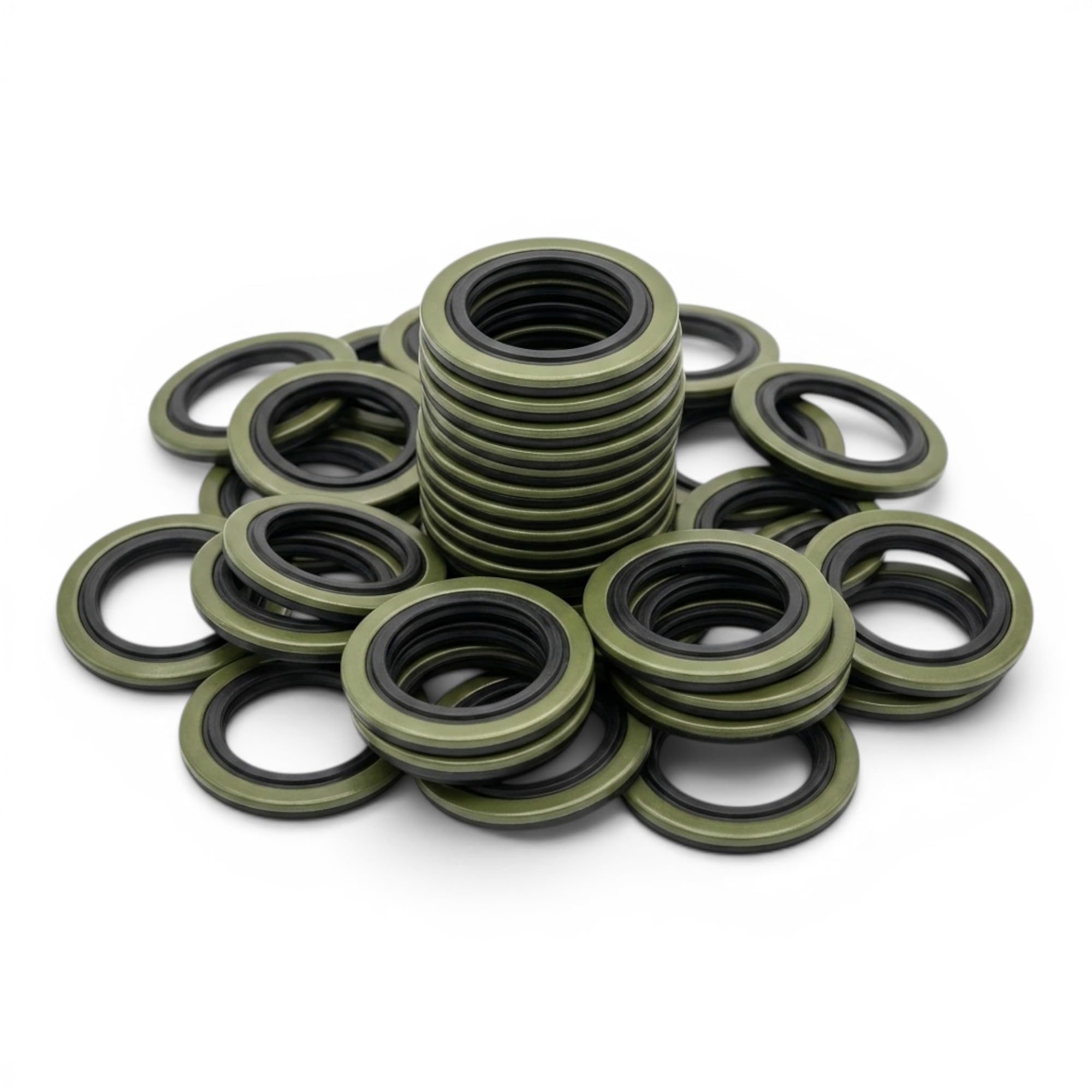 Bonded Seal Washers M24 Metric, Pack of 25 - Dowty Oil Sealing Washer, Metal Rubber Sump Plug Gasket, Drain Plug Seal, Hydraulic