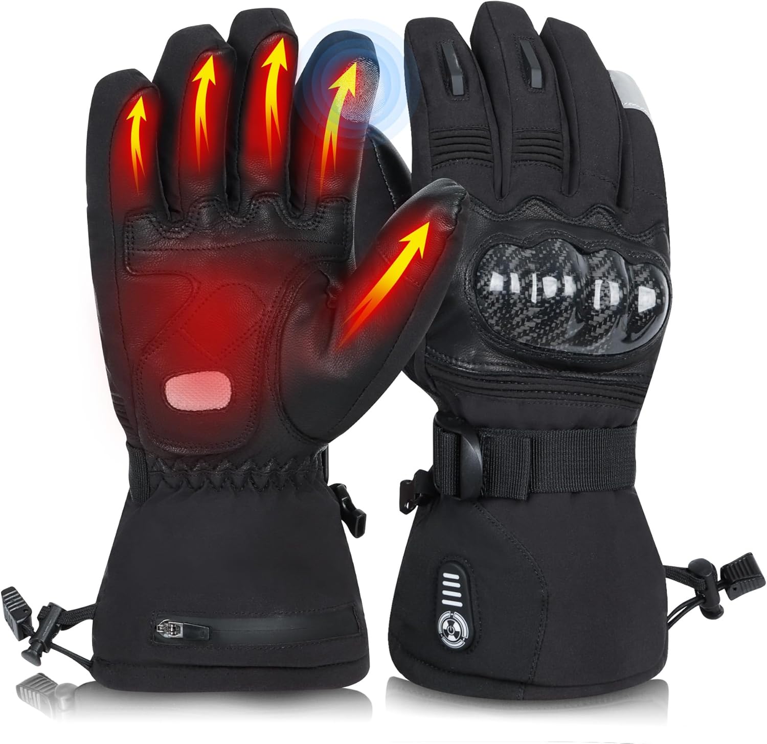 Heated Gloves for Men Women,7.4V Electric Rechargeable Heating Ski Gloves with Touchscreen,Warming Glove for Winter Outdoor Work Skiing Motorcycle Hunting Cycling Hand Warmers