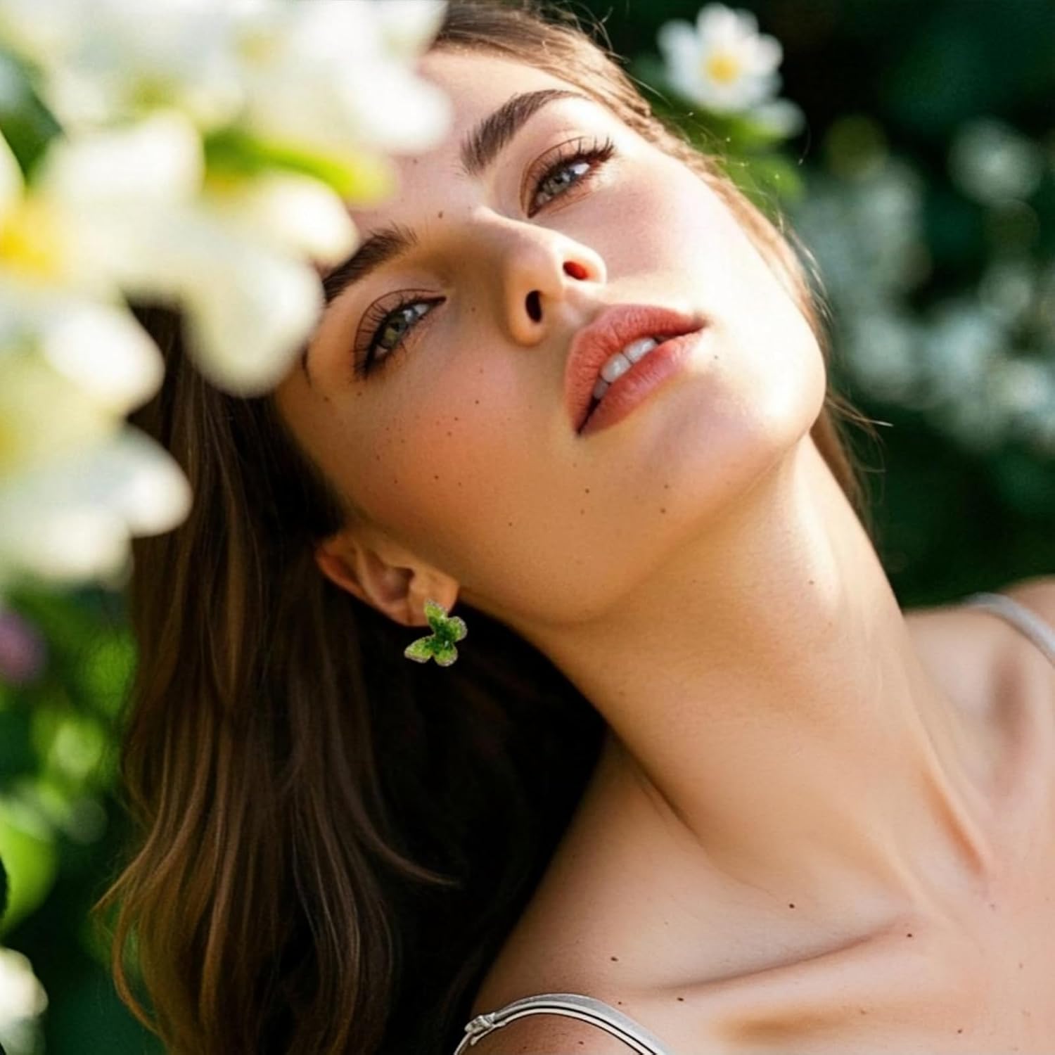 Dreamy Green Gradient Crystal Butterfly Studs Earrings Dainty Cute Hypoallergenic Animal Ear Studs Sparkling and Graceful Women's Jewelry - Image 4