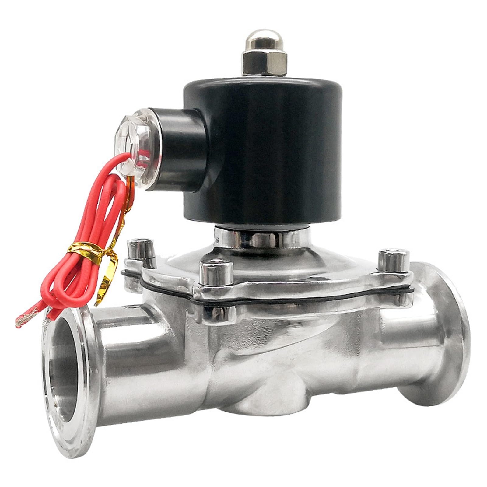 IEUMJNAT 1/2" 3/4" 1" Stainless Steel Nomally Closed Clamp Type Sanitary Solenoid Valve AC220V DC24V(220vac,0.5 Inch)