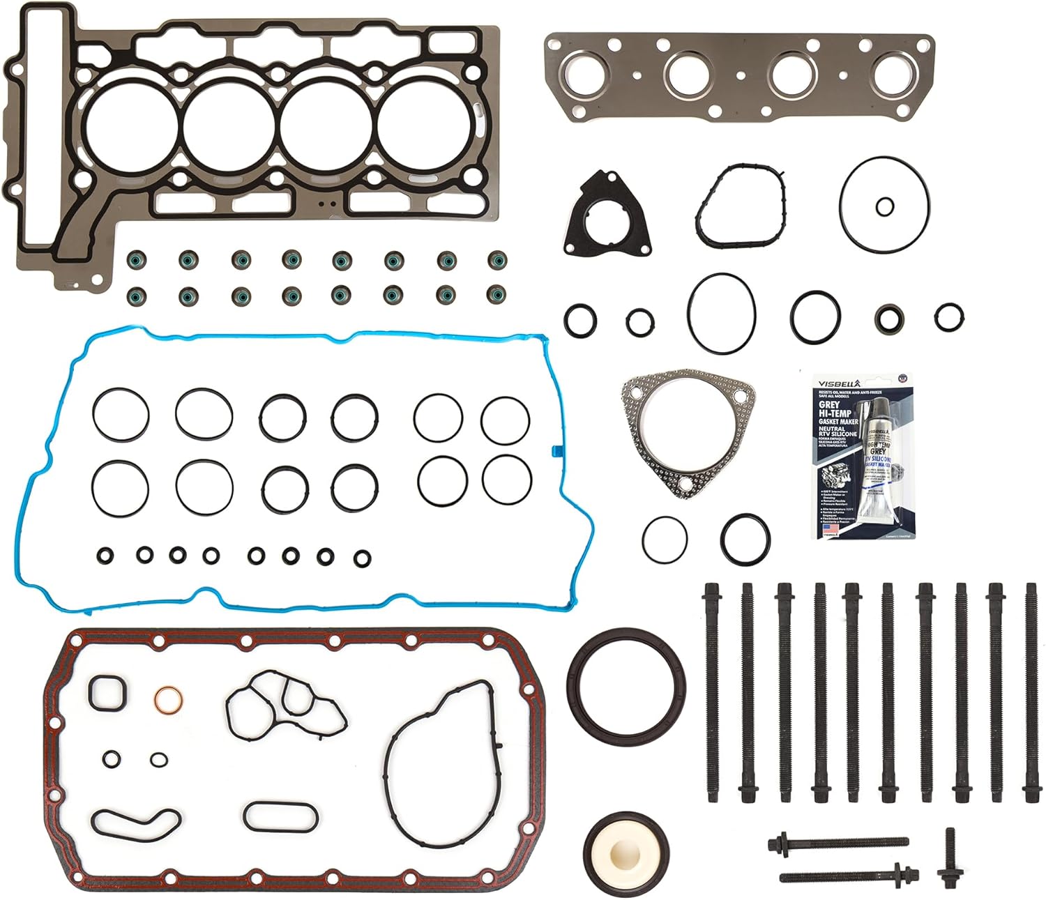 MA-9761250545 Full Gasket Set Head Bolts HS 1.20mm Thick Compatible With/For 08-10 Mini Cooper 1.6L DOHC 16V