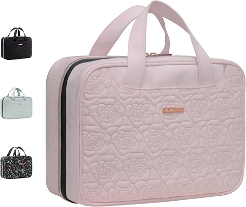 Everfun Neceser colgante de viaje para mujeres que viajan con compartimento a prueba de fugas, organizador de cosméticos de maquillaje, kit de