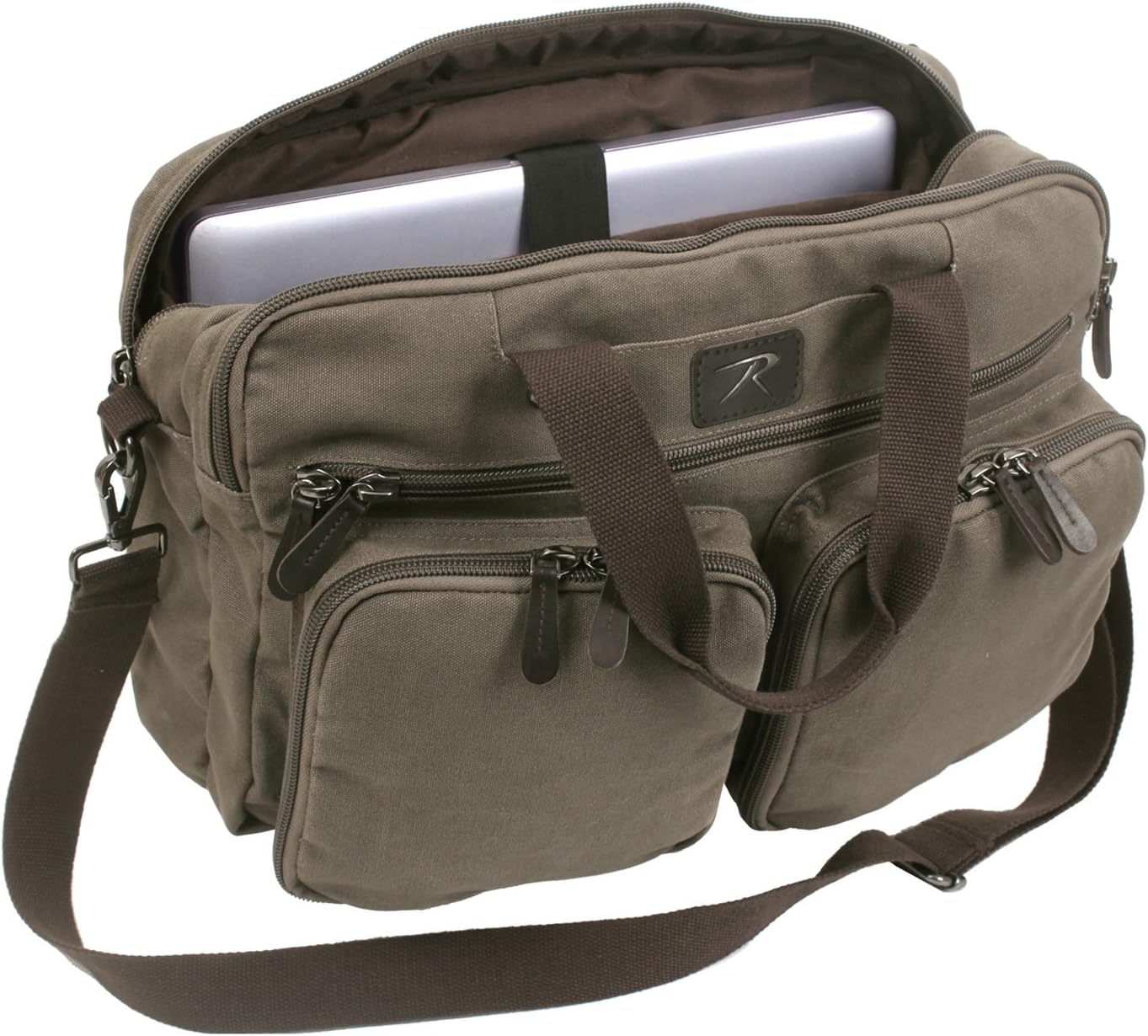 Rothco Canvas Briefcase Backpack, Olive Drab | Convertible Carry Handbag to Backpack