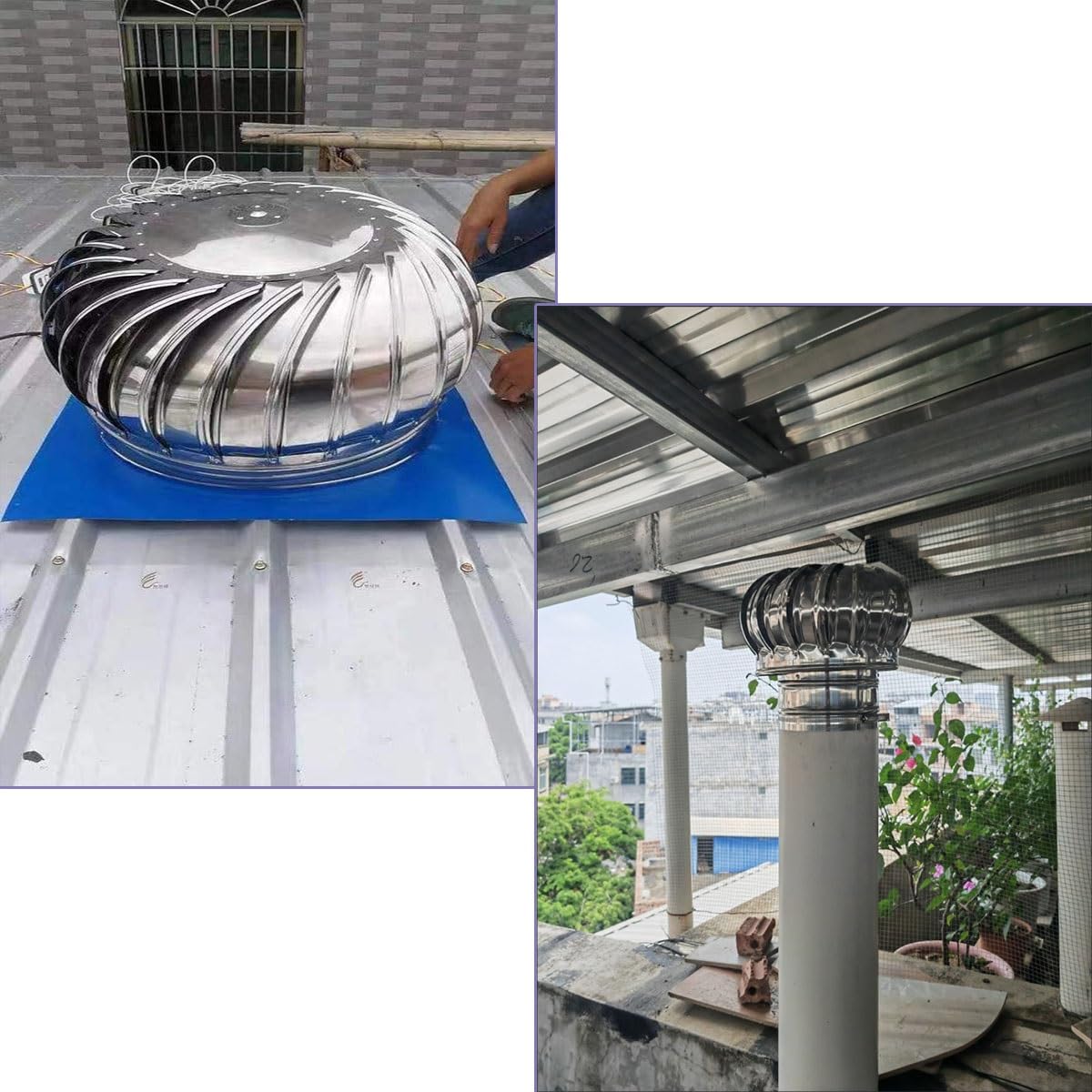 Tapa de chimenea para chimenea redonda de 7,5 a 60 cm, cubierta de lluvia con ventilación giratoria, cubierta de escape de chimenea y accesorios esenciales para una protección eficiente del techo