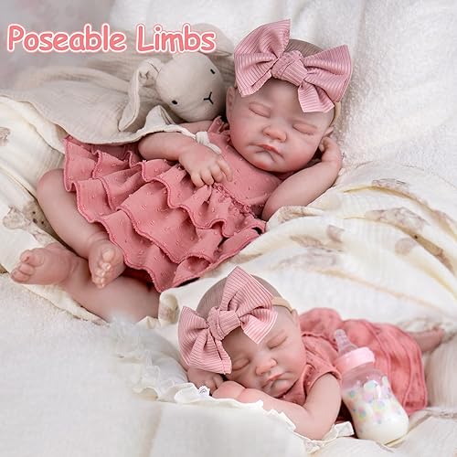 Miniatura 4 de UOFTKIZ Muñecas de bebé Reborn realistas, muñeca realista de 20 pulgadas, muñecas de bebé de la vida real con cuerpo de tela y accesorios de