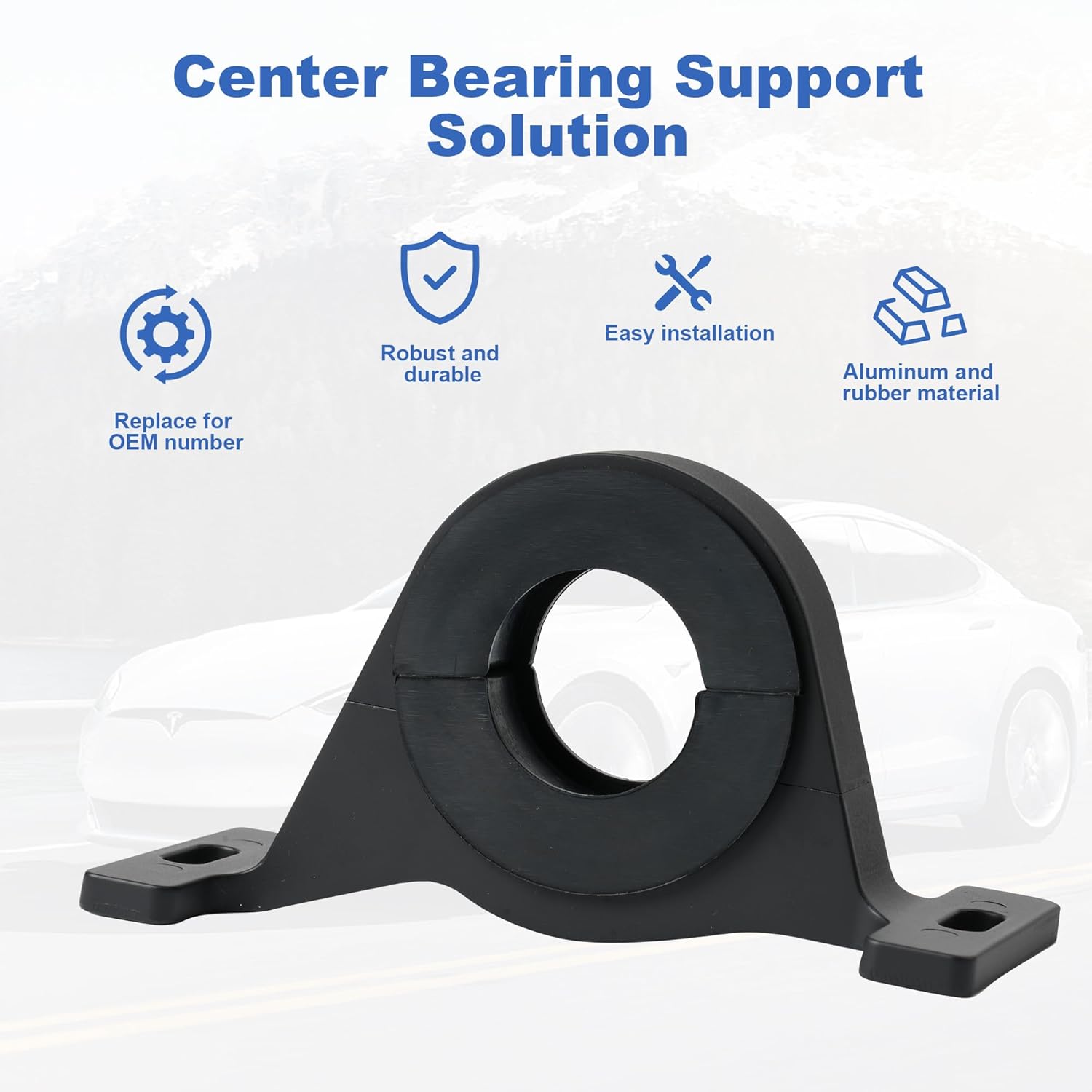 New Center Bearing Support Solution for Dodge Charger Challenger Scat Pack（for 2015 UP Charger/Challenger/300 ScatPack Hellcat 394 RWD and AWD V6 and V8 All Trims） (Black)