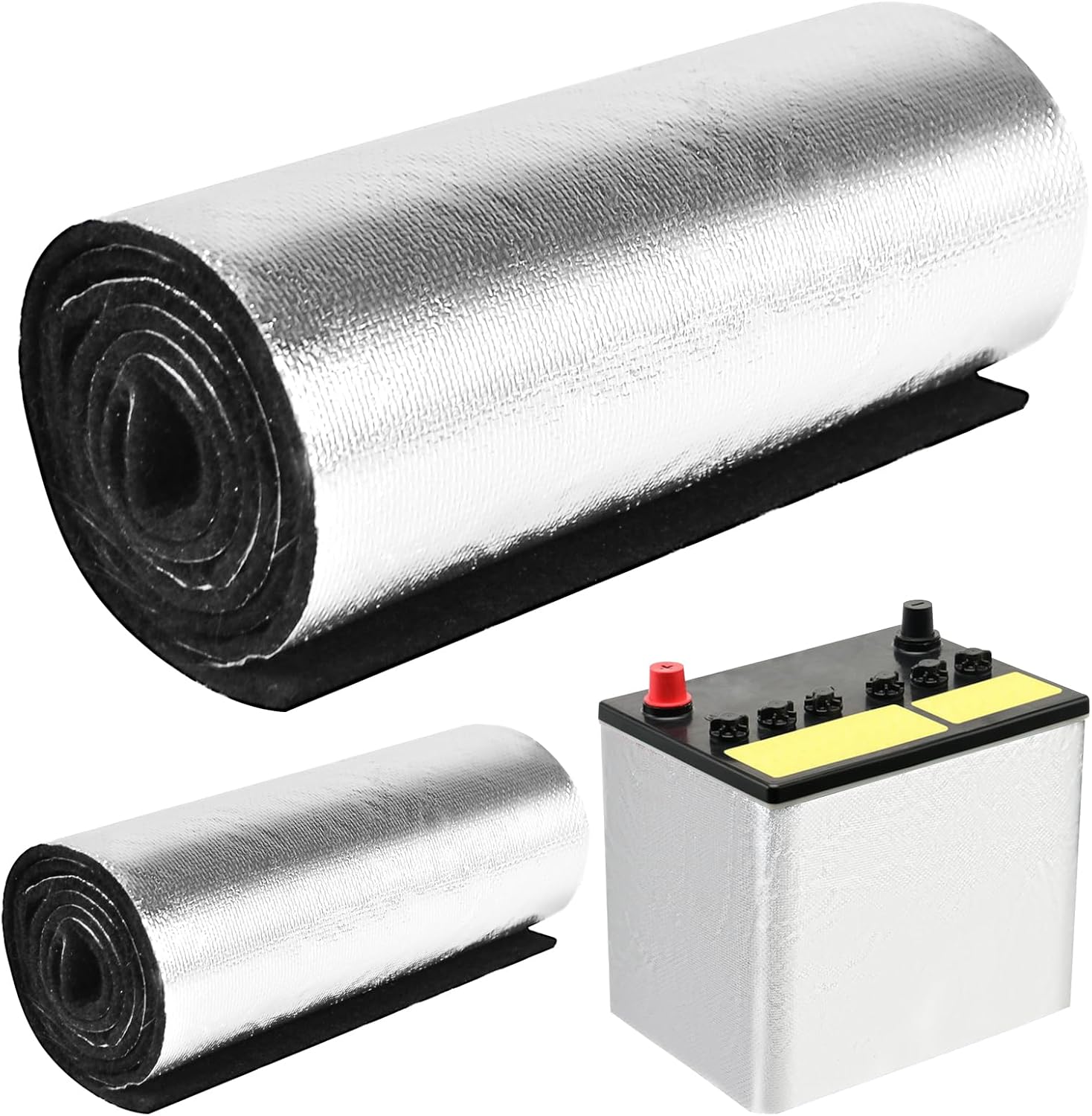 succulentlovers 2PCS 40x7in Car Battery Insulation Wrap Kit - Extreme Cold/Heat Shield for Trucks, RVs, Vehicles